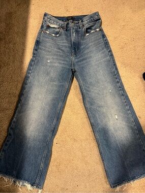 Abercrombie & Fitch Medium Blue Wide-Leg Flare Jeans